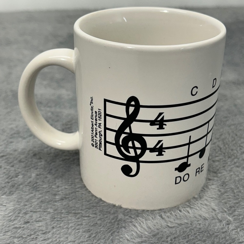 Albert Elovitz Music Theory Staff Scale Ceramic Coffee Mug White 2001 Pittsburgh